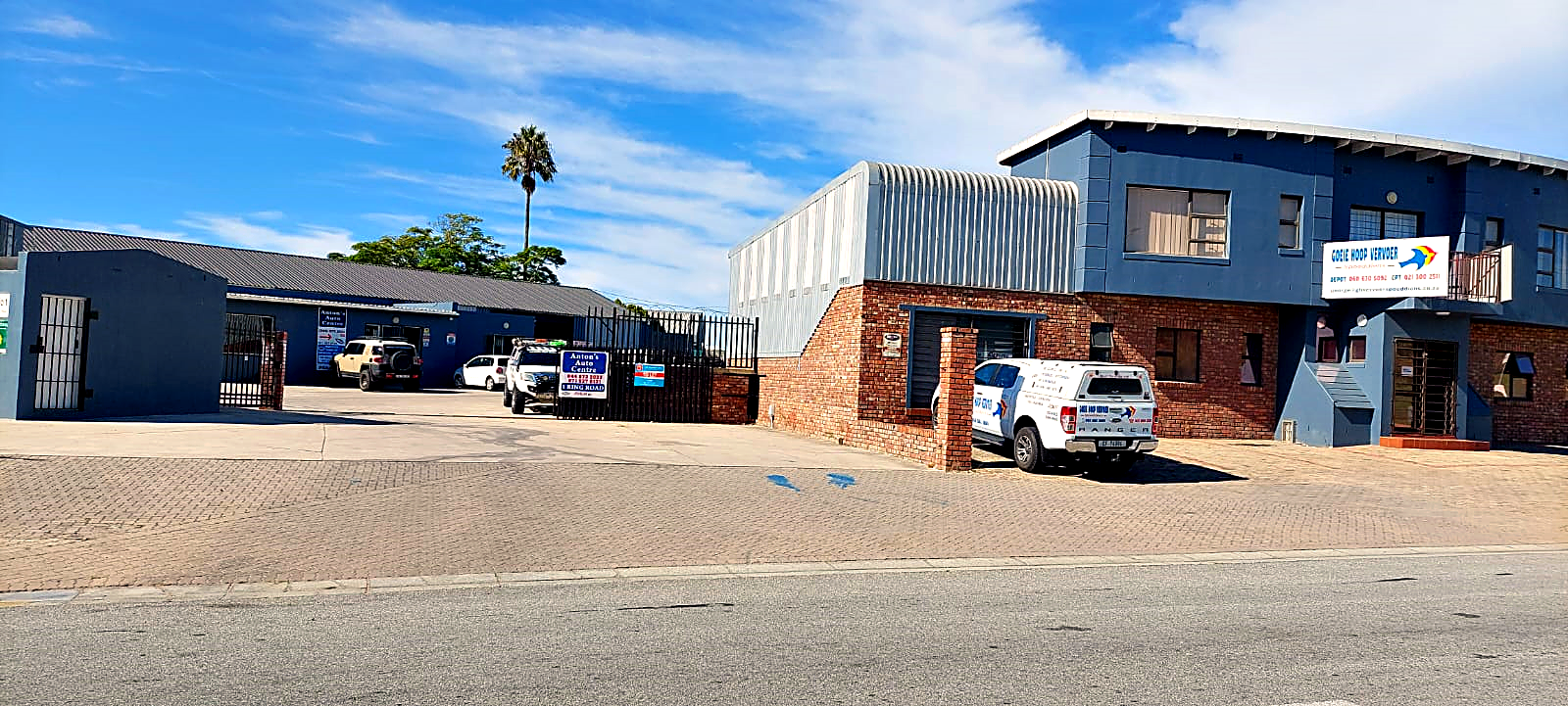 Anton's Auto Centre premises with the branded bakkie and RMI signage on Ring Road, George